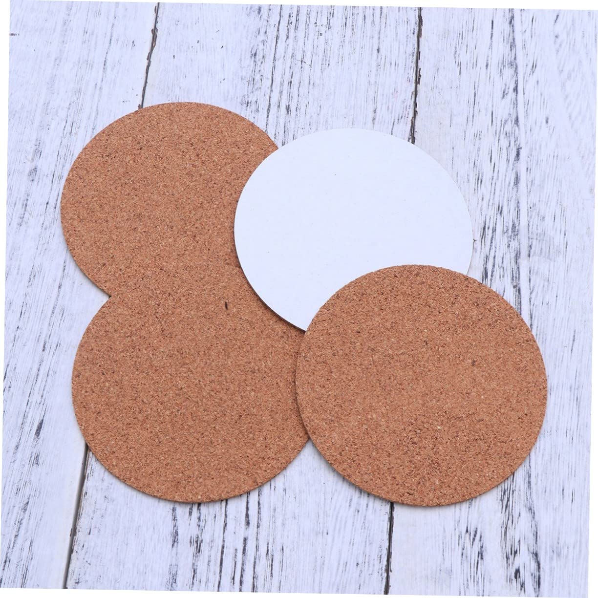 ABOOFAN Lot De 3 sous-Verres Ronds en Liège Isolants Autocollants Petits sous-Verres en Liège pour Décoration Intérieure 30 Pièces X 3