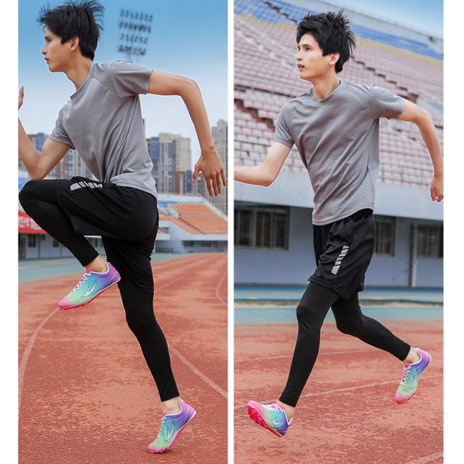Zapatillas para Carreras De Velocidad,Zapatillas De Atletismo con Clavos,Spikes Atletismo Unisex,Zapatos de Atletismo Antideslizantes Juveniles con Clavos y Sprint Hombre Mujer