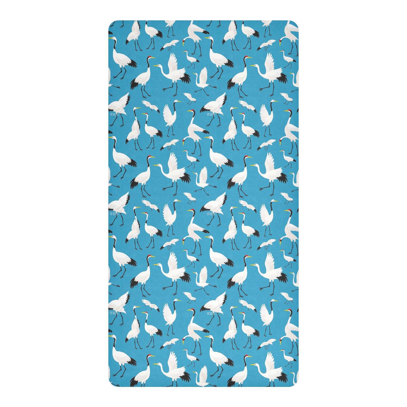 Drap-housse berceau mousseline imperméable lit bébé oiseau bleu