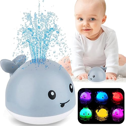 Miniatura 9 de ZHENDUO - Juguete de baño para bebé, ballena con espray automático de agua con luz LED, aspersor de inducción, juguete para tina, regadera, baño y