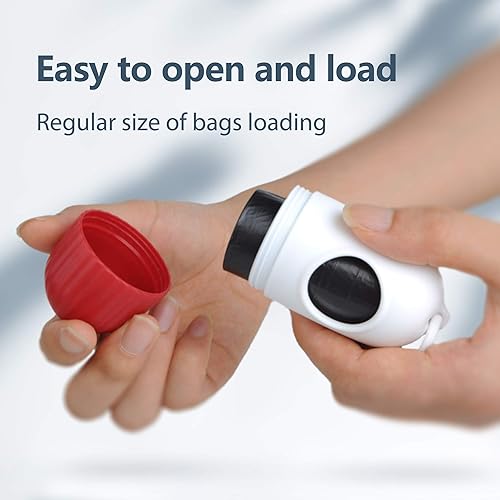 Miniatura 5 de Fida - Correa retráctil para perro con dispensador y bolsas para desechos, para razas XSML, 16 pies resistente para mascotas, mango suave, cinta