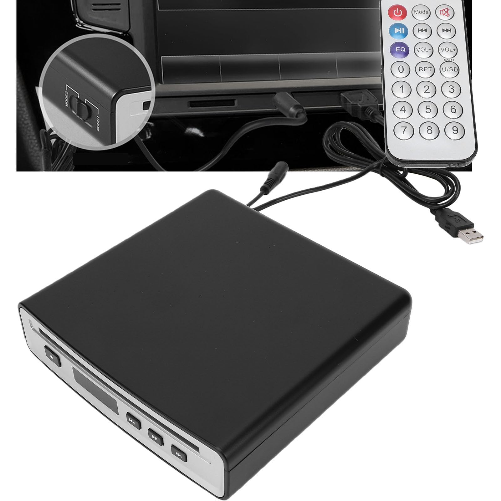 Zunate Lettore CD Portatile per Auto, Lettore CD USB Esterno Avanzato Antiurto, Audio per Auto Plug and Play per Musica per Veicoli, Ufficio Domestico