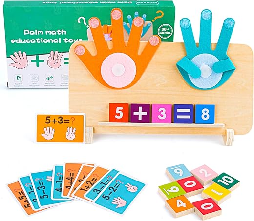 Juegos Educativos Niños 3 4 5 6 Años, Juguetes Montessori Matematica, Montessori Contando Juego de Aprendizaje para Aprender a Agregar y Restar Matemáticas, Regalo Ideal para Niños y Niñas