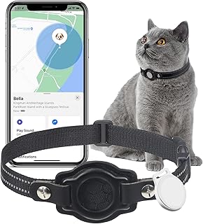 GPS Tracker for Cats, Waterproof Location Pet Tracking Smart Collar (Only iOS), No Monthly Fee, Compatible with Apple Find My