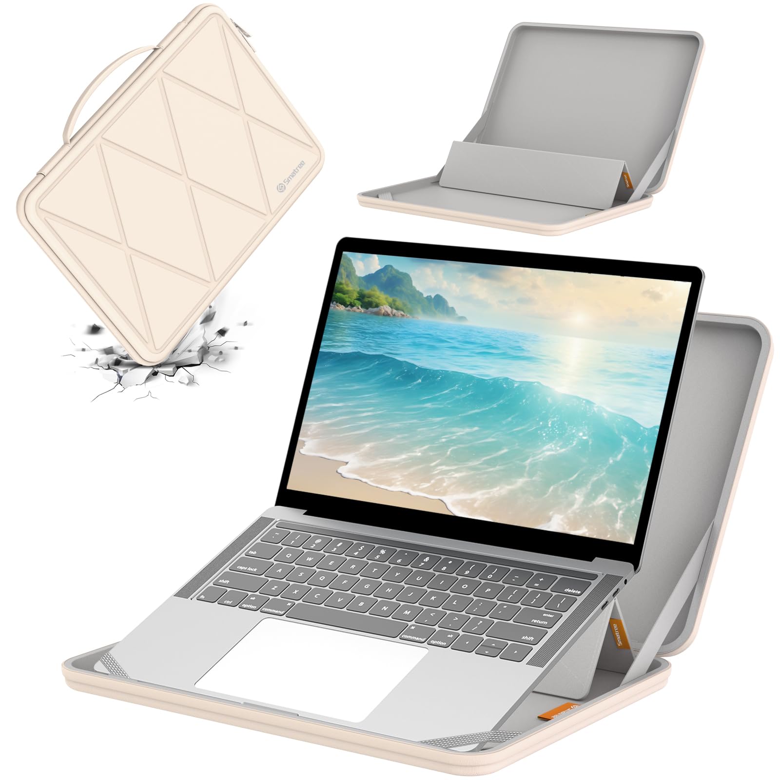 Smatree MS26TW Twardy pokrowiec ochronny na laptopa 33.0 cm, kompatybilny z Apple MacBook Neo A18 Pro A3404, Lenovo ThinkPad X1 Nano Gen 3/Thinkbook 13x Gen 4, do Microsoft Surface Laptop 2025, biały