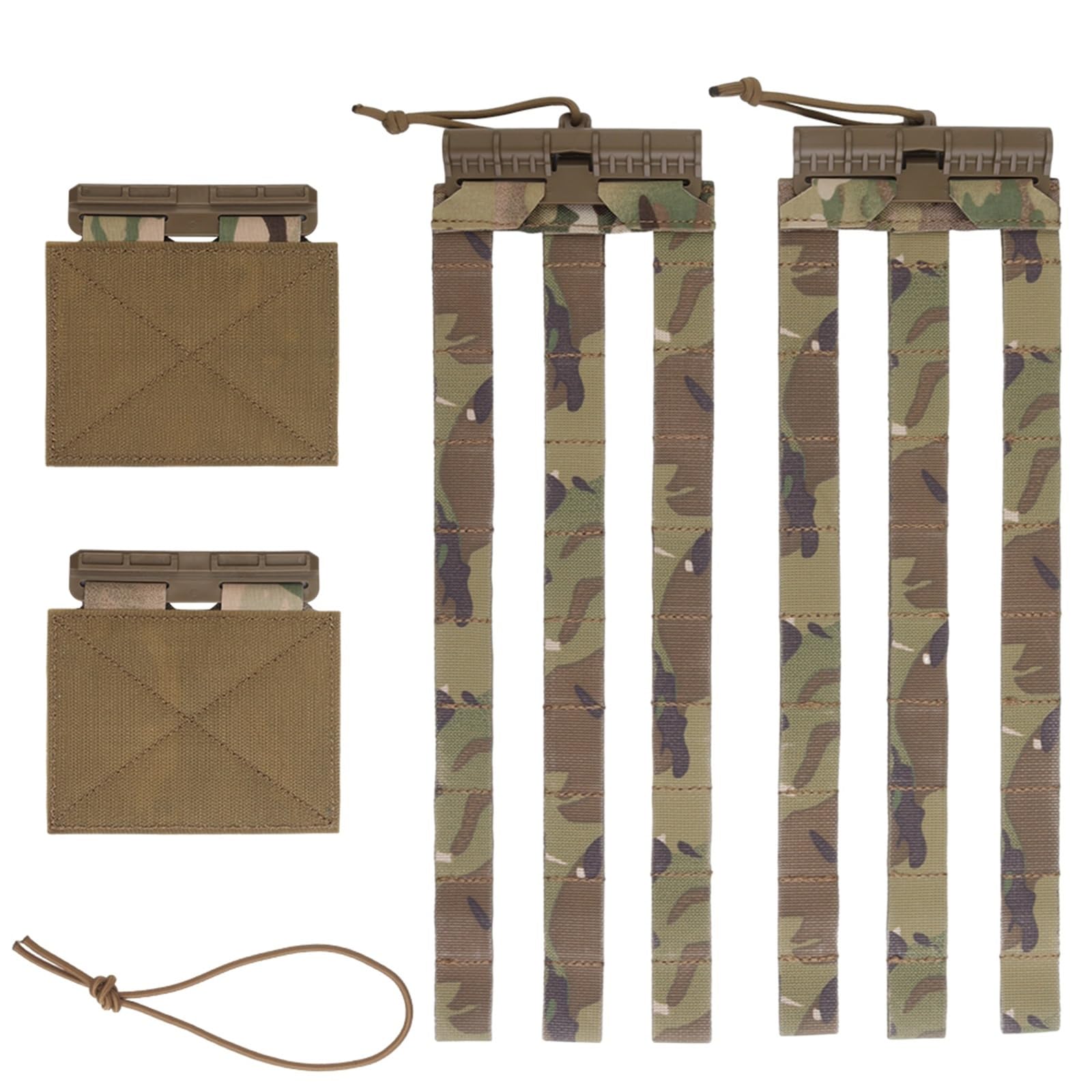 Tacticals Cummerbund Quick Release Buckle Set Kits 2-Band for JPC 1.0, JPC 2.0, AVS and SPC Airsofts Vest Plate Carriers Mounting Strap Quick(CP)