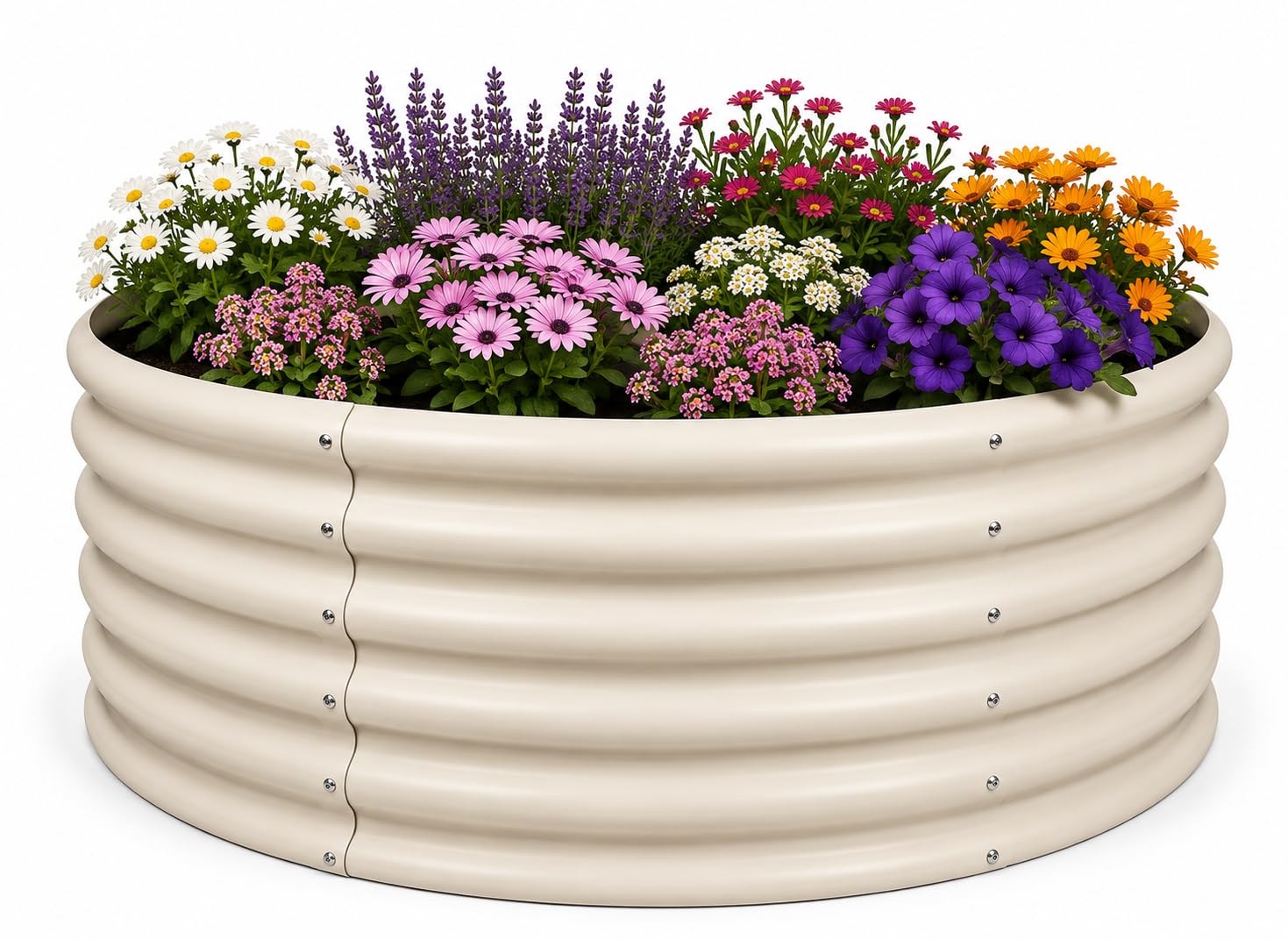 Round Galvanised Steel Raised Garden Bed 120 X 45Cm Anthracite Harbour Housewares