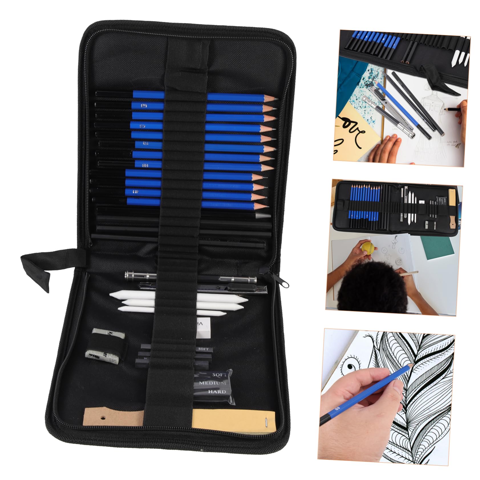 Kit de Dessin pour Étudiants 33 Pièces, Crayons à Dessin pour Débuter