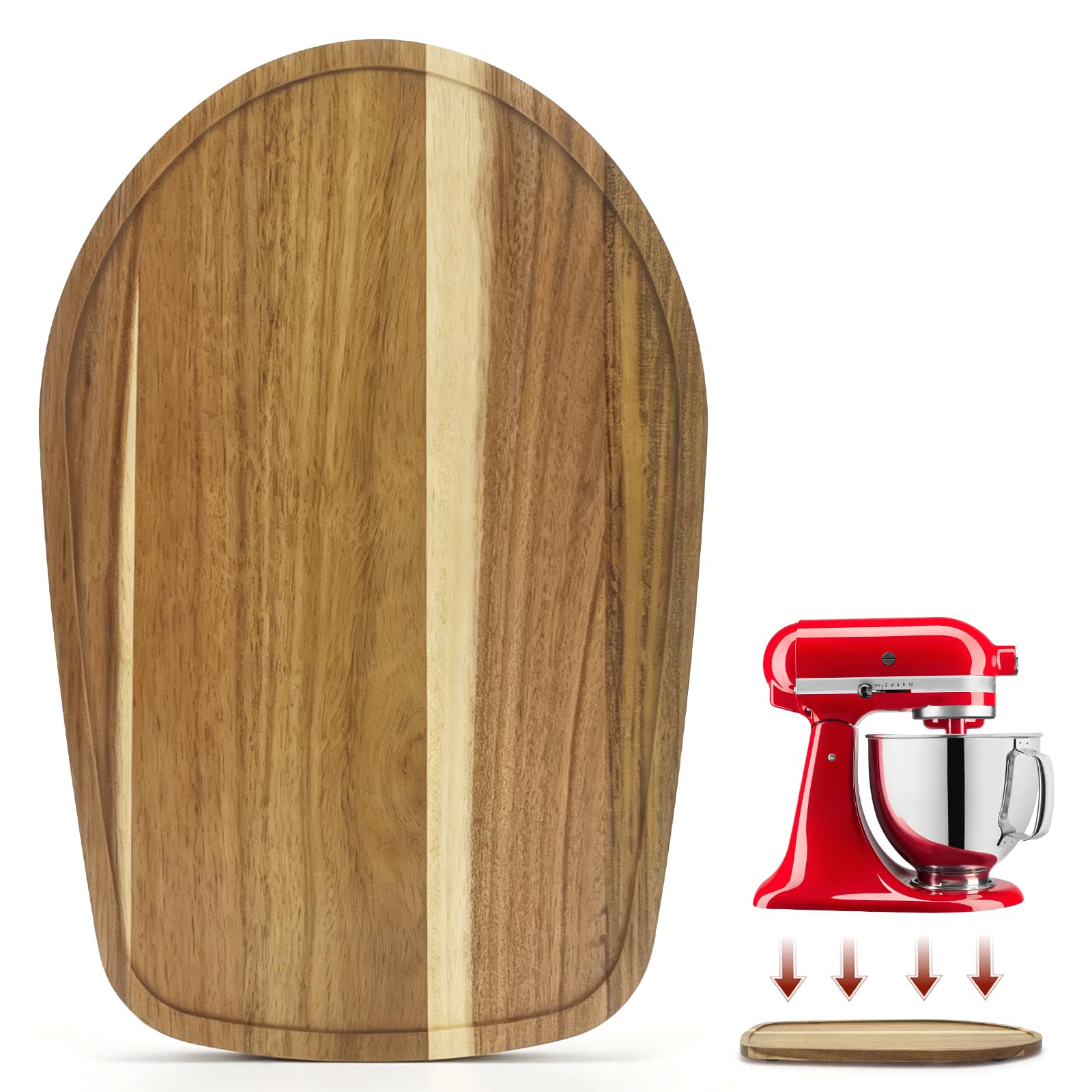 Solid Acacia Wood Mixer Slider Mat for KitchenAid 4.5-5 Qt Tilt Head