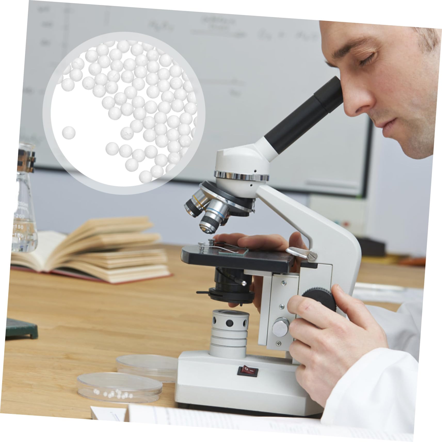 Ciieeo 2000 Piezas de Bolas de Vidrio Sólido Alta Dureza y Superficie Lisa, Esferas Transparentes de 2 Mm para Laboratorio y Experimentos Científicos