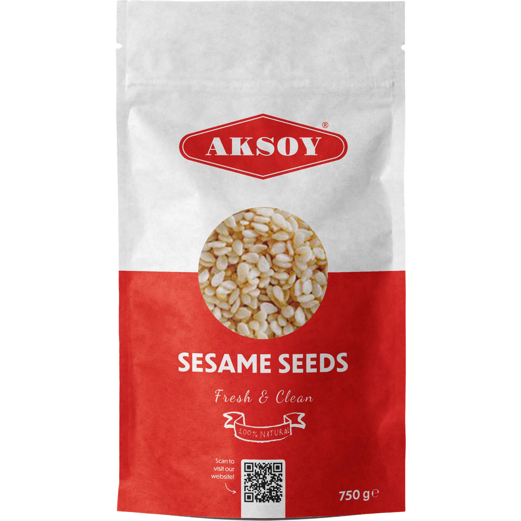 Aksoy Sesame Seeds 750g – Premium Quality, 100% Natural, Non-GMO, Fresh & Nutty Flavour, Ideal for Cooking, Baking, Bread, Salads & Garnishing, Vegan Friendly