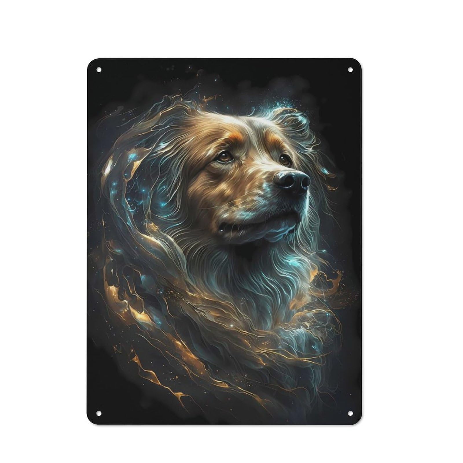 Junmoney Golden Retriever Dog Tin Sign 40X30cm For Living Room Wall, Rustic Wall Decor, For Living Room Decor Lovers
