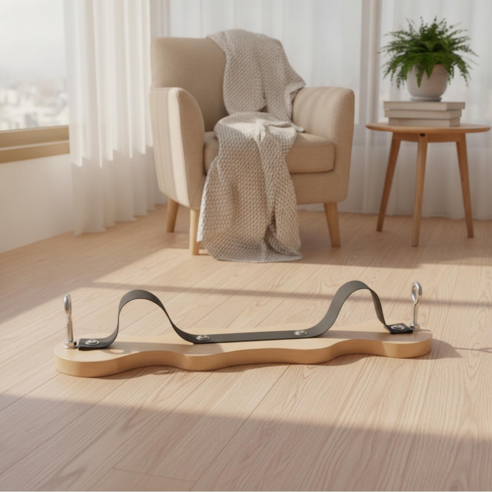 Tavola Correttiva con Cinghia Resistente Attrezzo Ergonomico Balance Board per Istruttori, Principianti, Palestra, Casa