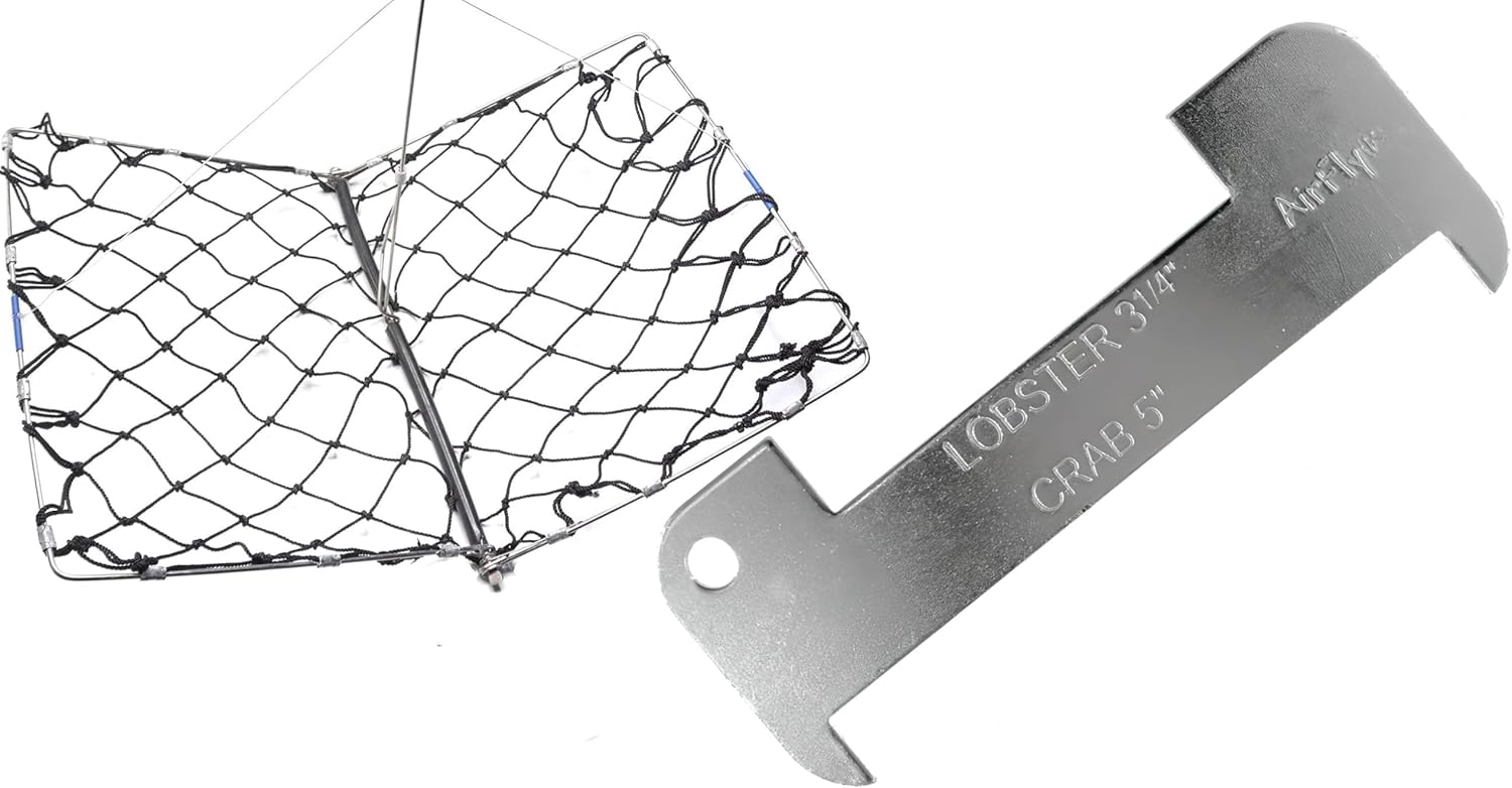 AirFly Foldable Crabjaw Trap + AirFly Aluminum Lobster and Blue Crab Gauge