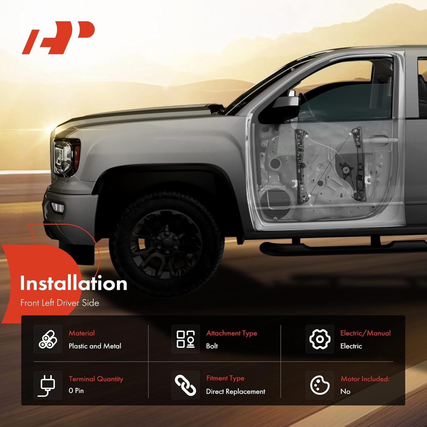 A-Premium Front Left Driver Side Electric Power Window Regulator Without Motor Compatible with BMW 530e 2018-2023, 530i 2017-2023, 540i 2017-2023, 540d xDrive 2018, M5 2018-2023, M550i xDrive