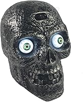 Vista 1 de Calavera que se activa con movimiento con ojos brillantes y sonidos espeluznantes - Decoración para Halloween