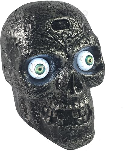 Calavera que se activa con movimiento con ojos brillantes y sonidos espeluznantes - Decoración para Halloween