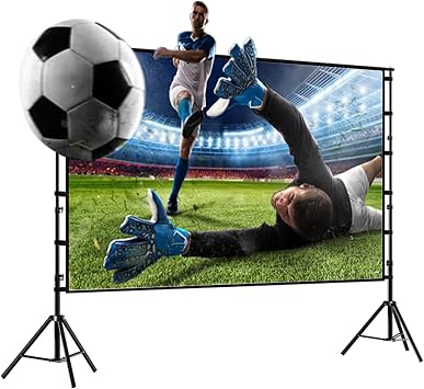 84/100/120/150in Foldable Projector Screen with Tripod Stand, 3D 4K Ultra HD Portable Movie Screen, 169 for Outdoor Indoor Home Theate84"169