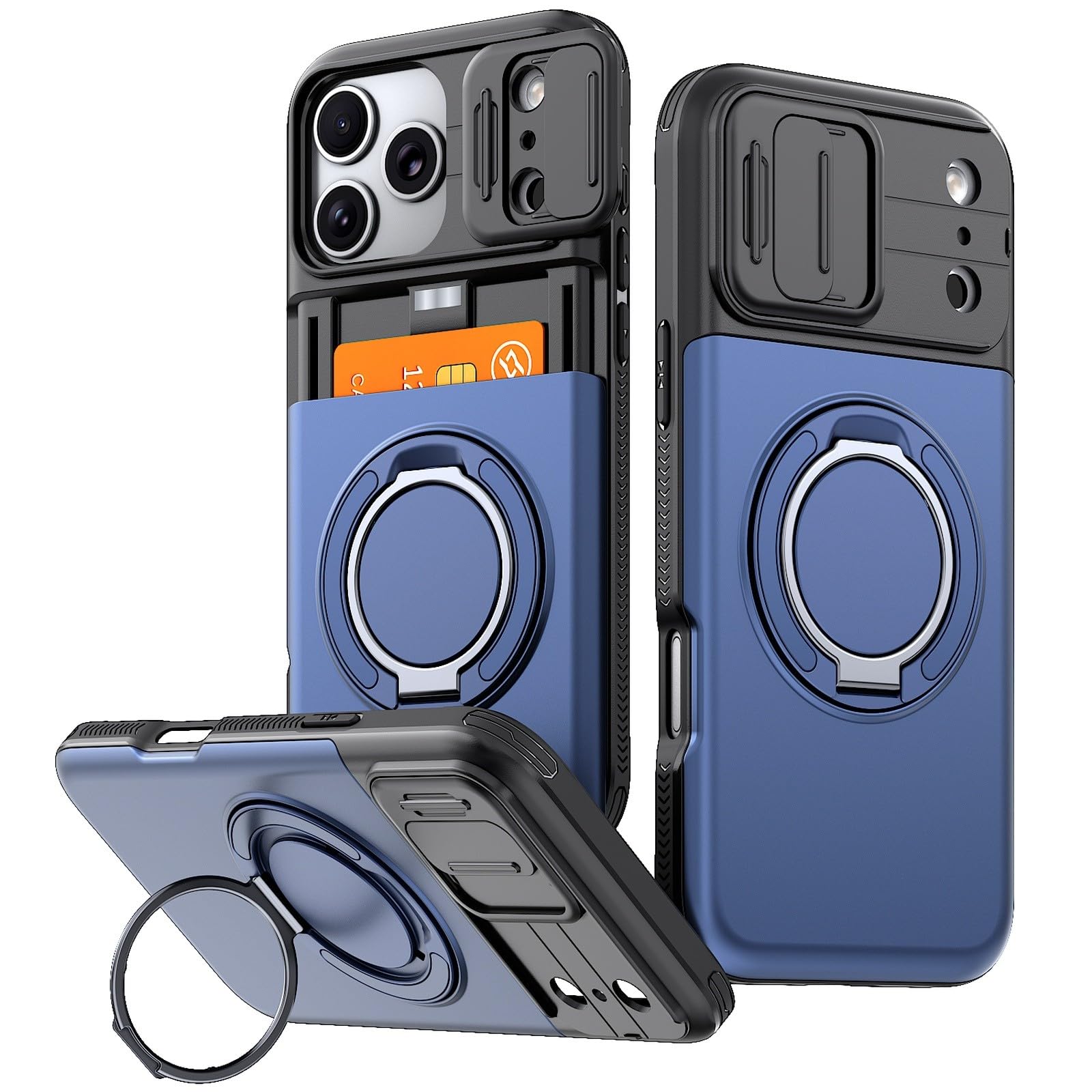Coque iPhone 14 Pro Max bleu porte-carte pour simplifier vos sorties - 7