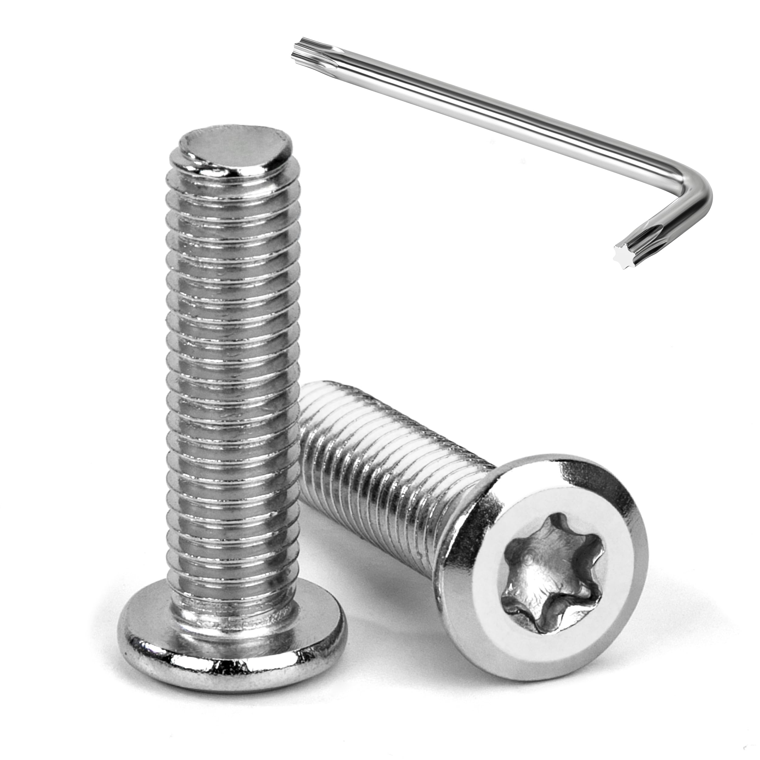 Tunejoy Viti a Testa Piatta Torx M8 x 30 mm Vite a Testa Esagonale Bulloni in Acciaio Inox A2 V2A Bulloni per Mobili con Chiavi a T40 Filettatura Completa 20 Pezzi