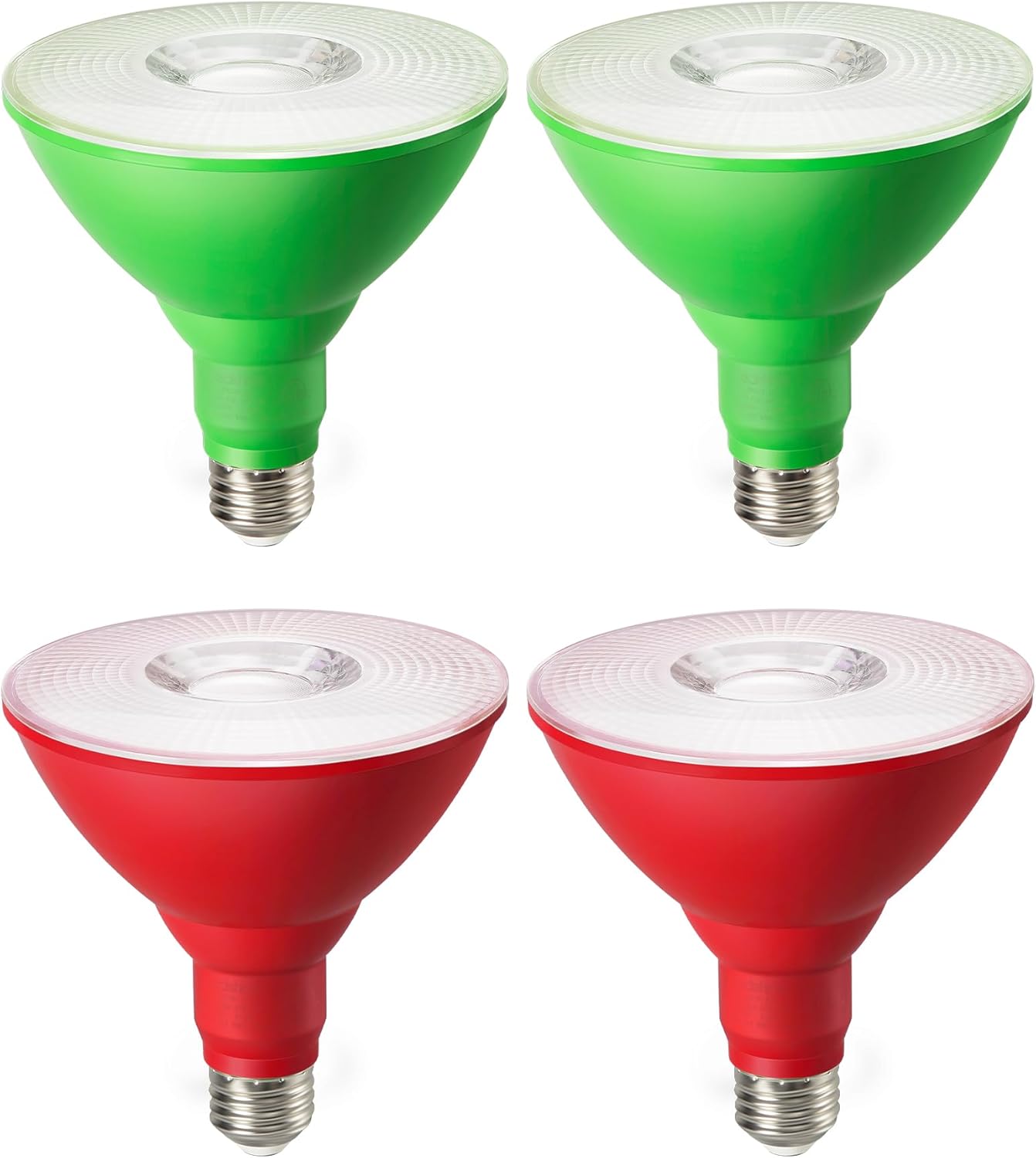 EDISHINE Halloween PAR38 Red & Green LED Flood Light Bulbs Outdoor, Dimmable Red Green LED Light Bulb, 18W(120W Equivalent), Flood Lights for Home/Party Decorations, E26 Base, ETL Listed, 4 Pack 4 Red & Green NOT TESTED INCOMPLETE