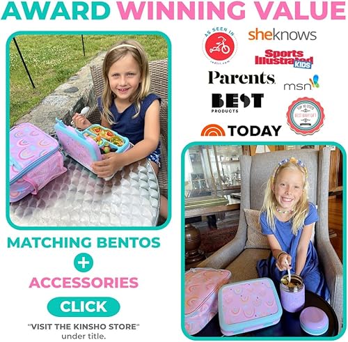 Miniatura 8 de Lonchera bento para niños con tarro para alimentos térmico para sopa o alimentos calientes bolsa de almuerzo aislada y juego de paquetes de hielo