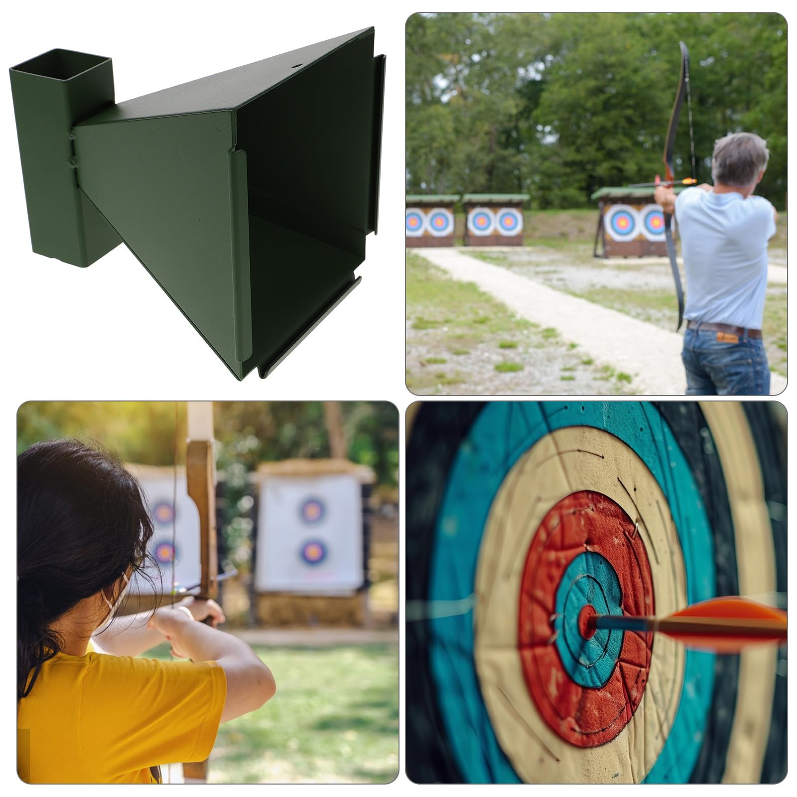 Kit de Objetivo Portátil de Acero Verde para Entrenamiento y Actividades Recreativas, Caja Ligera y Durable para Colocación y Composición de Objetivos