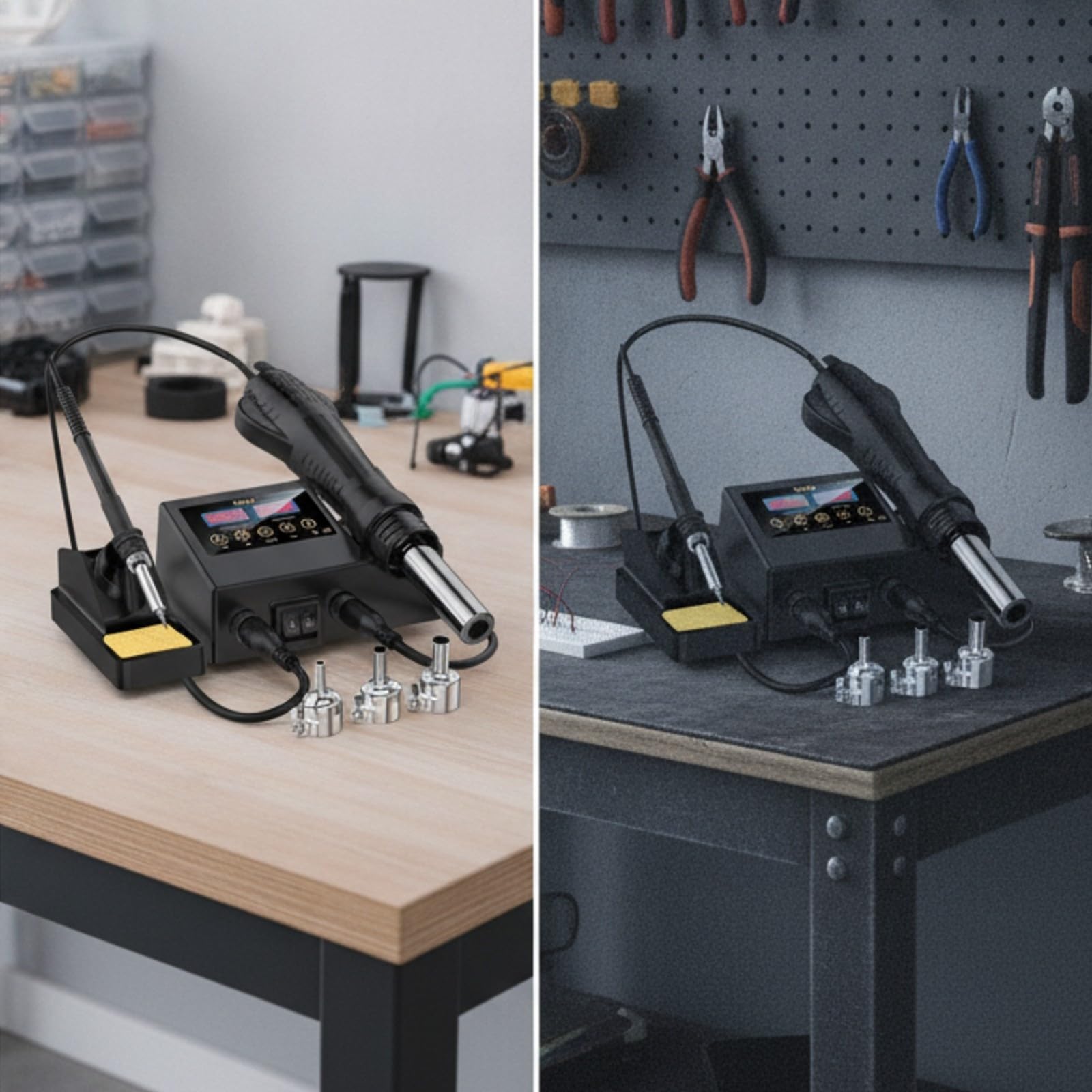 Kit Soldadura con Cautín Compacto | 2 en 1, Estación Soldadura con Soldador Estaño, Profesional, Herramienta, para Taller, Electrónicos, Técnicos