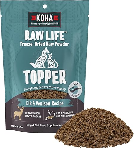 Miniatura 9 de KOHA Raw Life - Carne de res cruda liofilizada para perros y gatos, con alto contenido de proteínas, para comensales quisquillosos con probióticos,