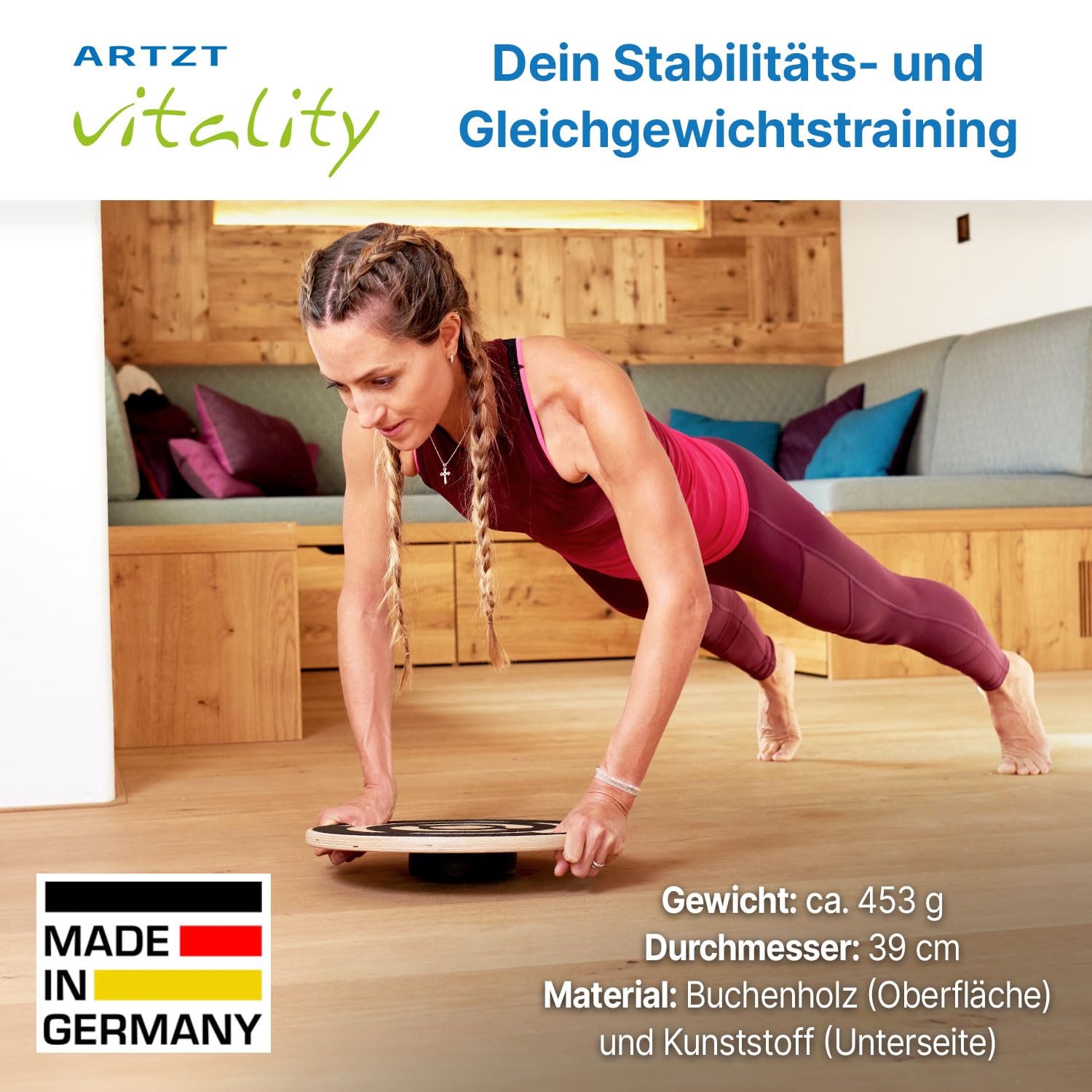 Wobblesmart Therapiekreisel | Verstellbare Schwierigkeitsstufen | Ideal für Rehabilitation, Prävention und Leistungstraining | Max. 120 kg Belastbarkeit | 24 Monate Garantie