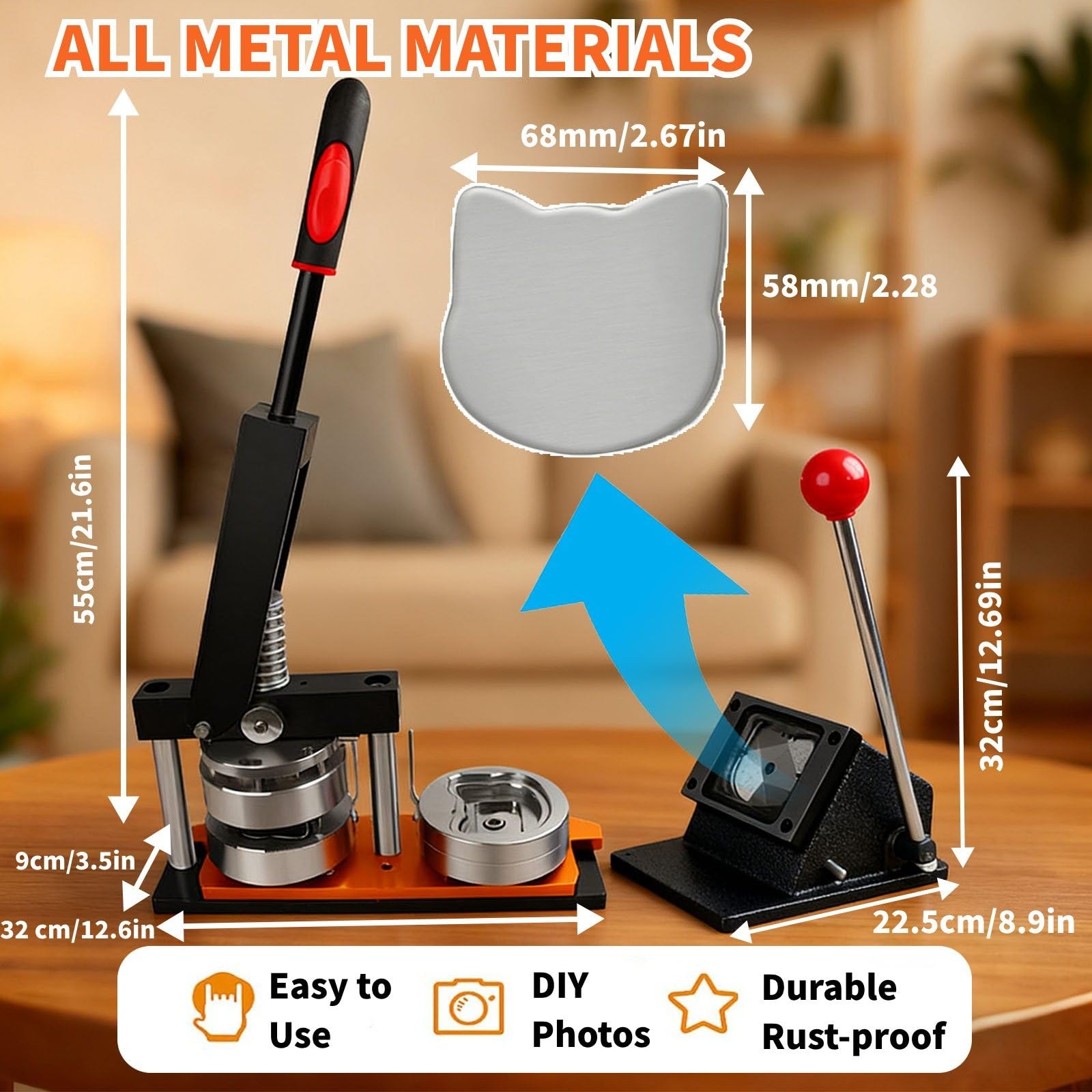 Máquina para Hacer Imanes con Fotos, Máquina para Hacer Pins E Imanes De Nevera (100 Piezas), Prensa para Botones, Máquina para Hacer Imanes De Nevera 100pcsbadgematerial