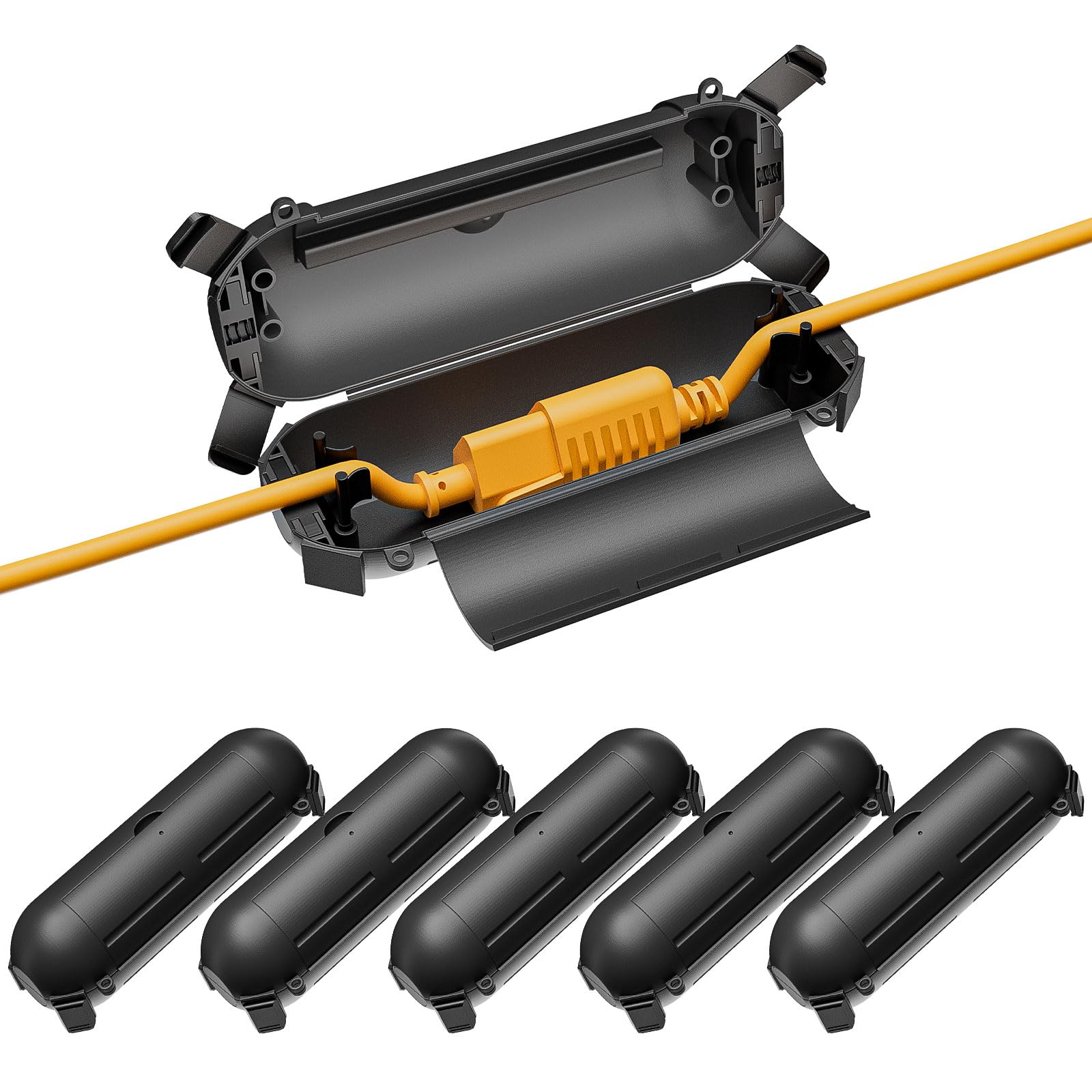iwillink 6 Pack Outdoor Extension Cord Cover Waterproof - Weatherproof Electrical Connection Box for Outdoor Outlet, Plug, Socket, Christmas Holiday