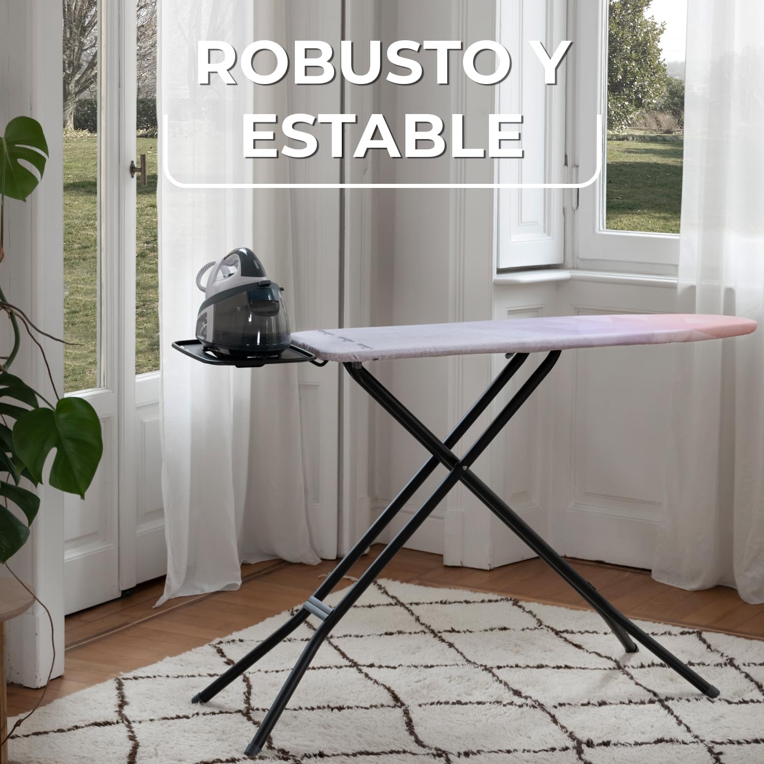 Tabla de Planchar Vileda Diamond | Más Larga y Nueva | Extra Estable | Altura Ajustable hasta 97cm
