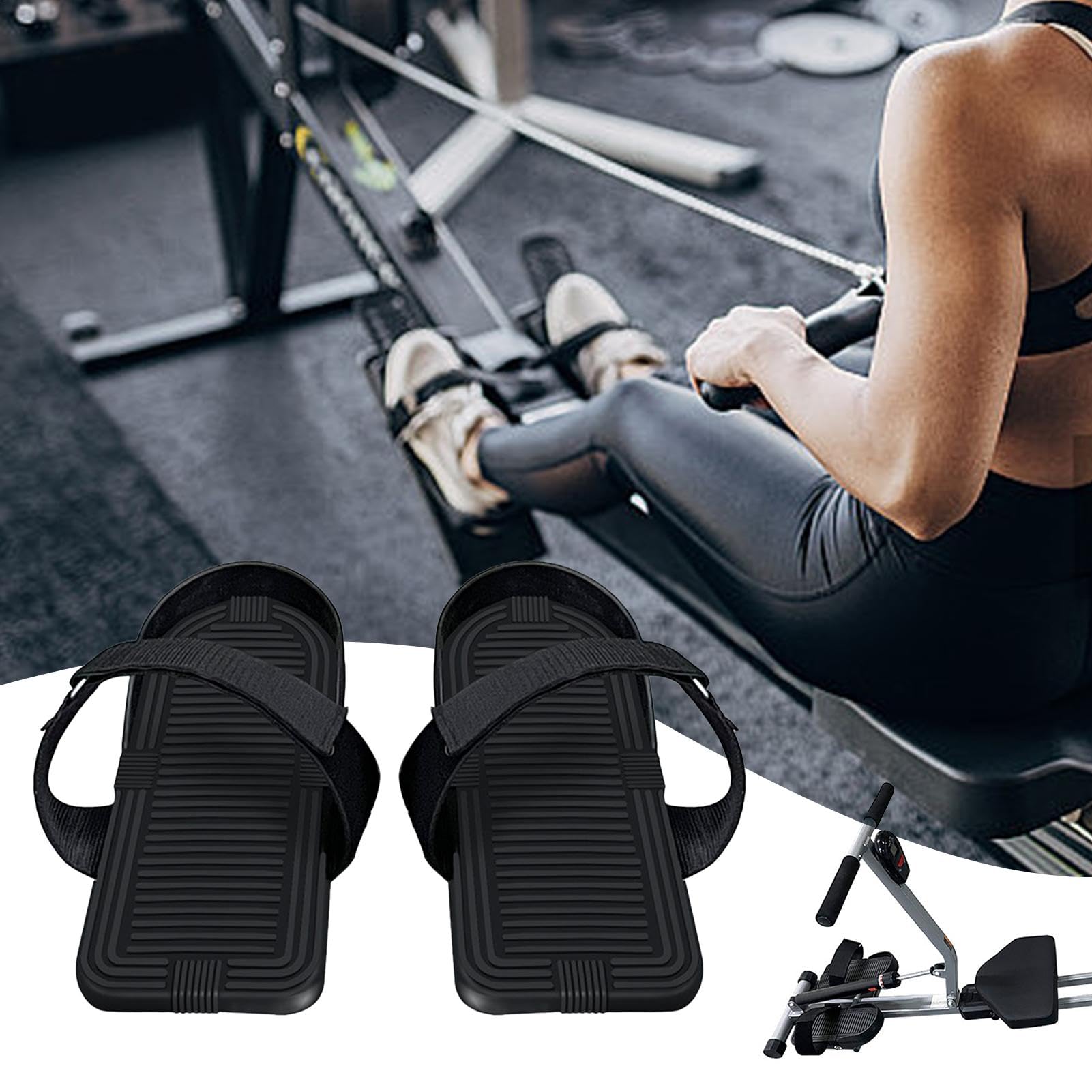 Schritt Große Pedale - Rudermaschine Fußpedale, Trainer Pedalersatz Fahrrad | Langlebige Trainingspedale Home Fitness-Studio Fitness kompatible Pair, Rudergeräte Sichere verbesserte Trainingsleistung