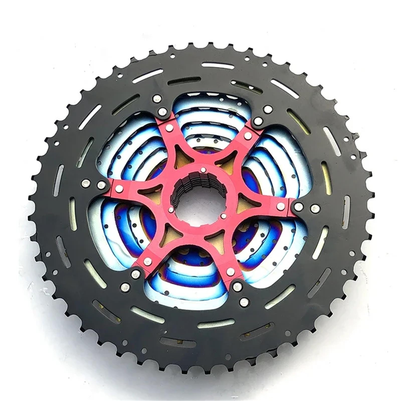 Compatible con Cassette MTB de 12 velocidades 11-50T Piñón de Volante de Bicicleta de montaña Duradero Ultraligero de Acero Completo arcoíris,Piezas