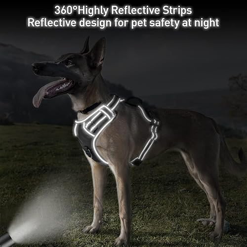 Miniatura 2 de Arnés sin tirones para perro, chaleco reflectante sin tironesestrangulamiento para perro, chaleco Oxford con asa, arnés acolchado suave para razas