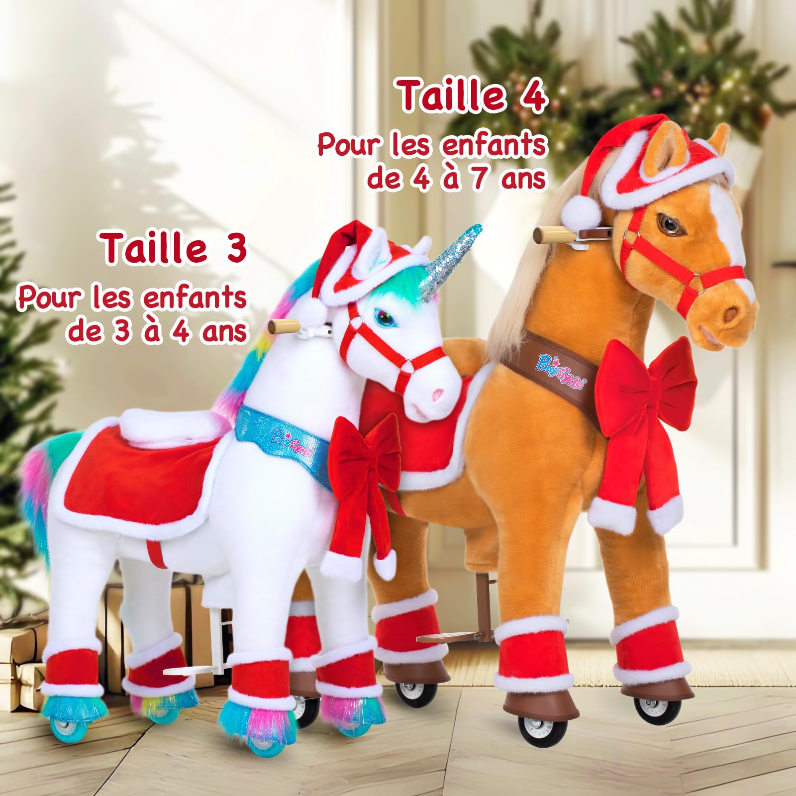 PonyCycle Montar en Caballo Unicornio juguete Navidad Traje Medio (adecuado Para el Modelo Y/U/E tamaño 4 Para Edades 4-7)
