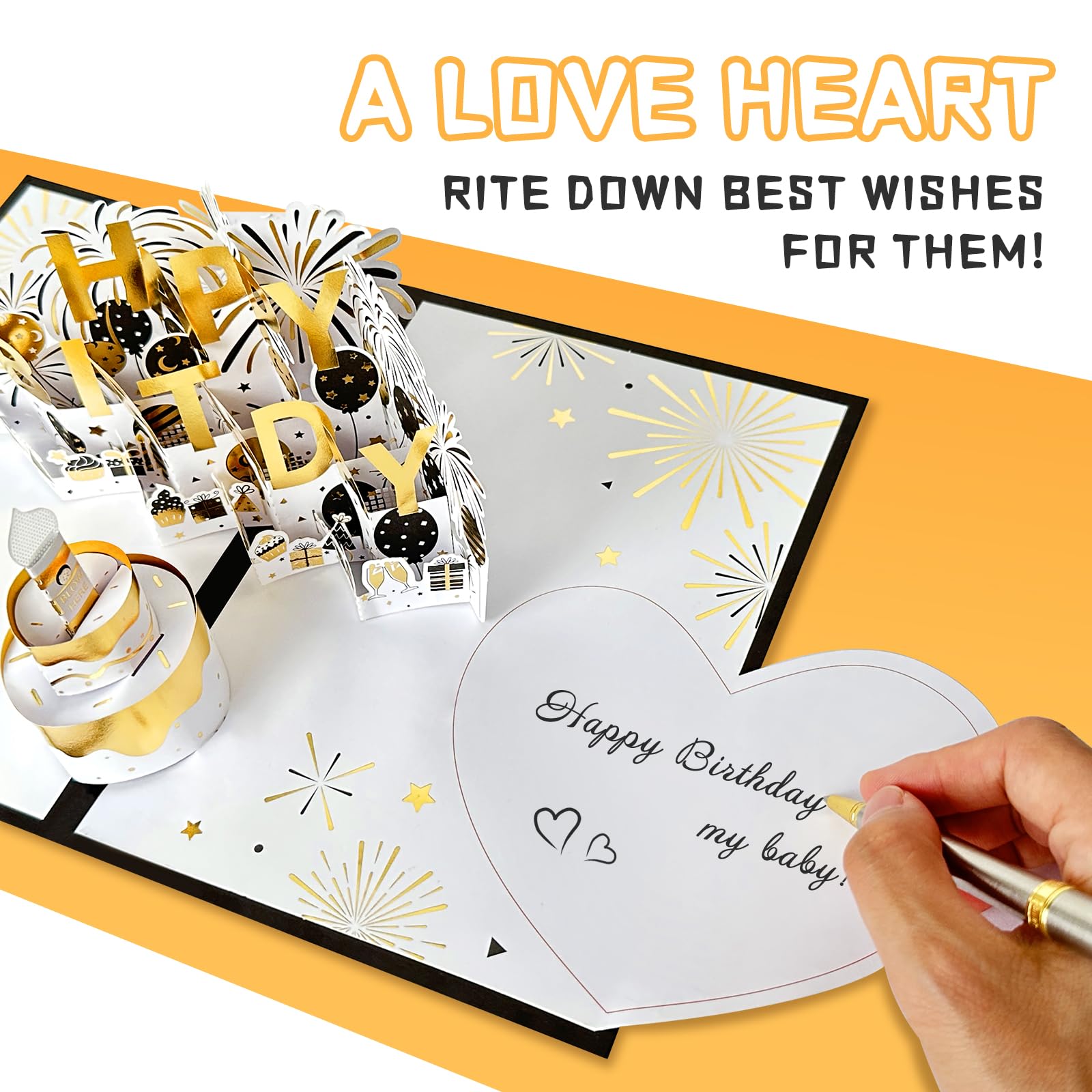 FITMITE Carte D'anniversaire Pop Up Musique Et Lumière Avec Fleurs De Feux D 'artifice, Cadeaux Pour Lui, Elle, Mari, épouse, Couple, Violet, 22,5 X 17,5 Cm