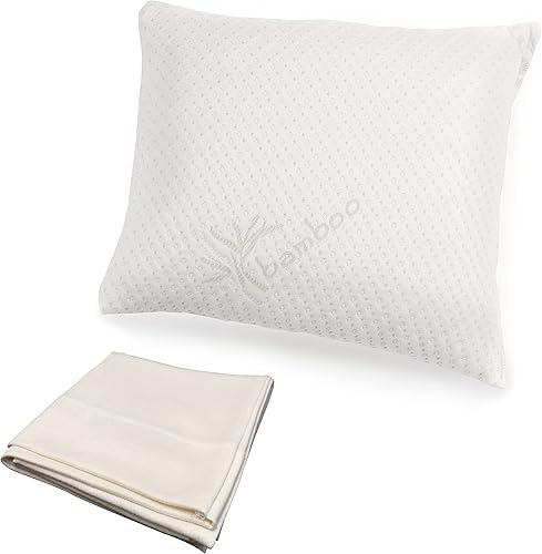 Snuggle-Pedic Almohada de viaje para niños con funda de almohada de algodón