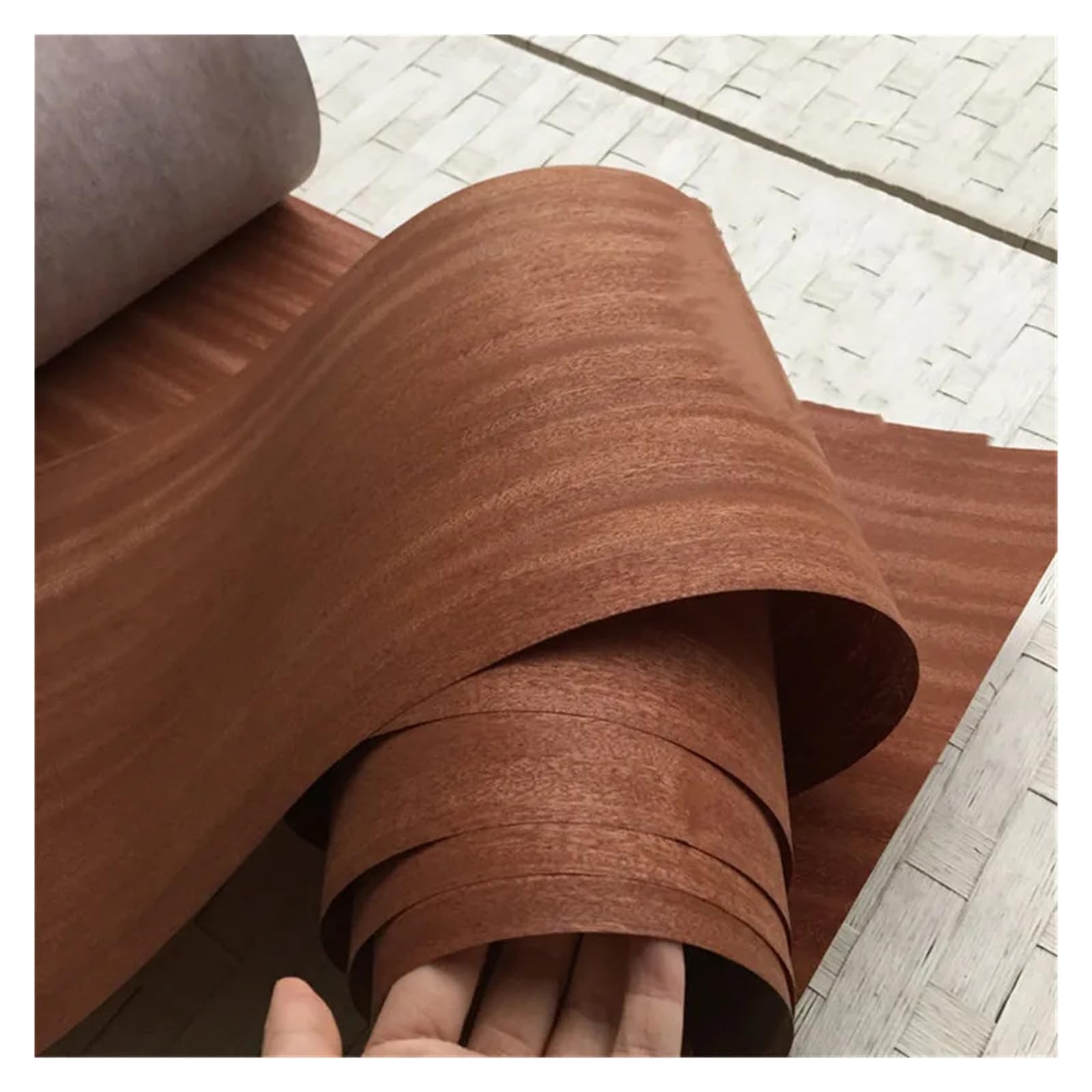 Rzeźba drewno naturalne prawdziwe drewno fornir w plasterkach Sapele 0,2 mm forniry meblowe okleina krawędziowa 26 * 250 cm (szer. x dł.) drewniane patyczki (2 szt. 26 x 250 cm)