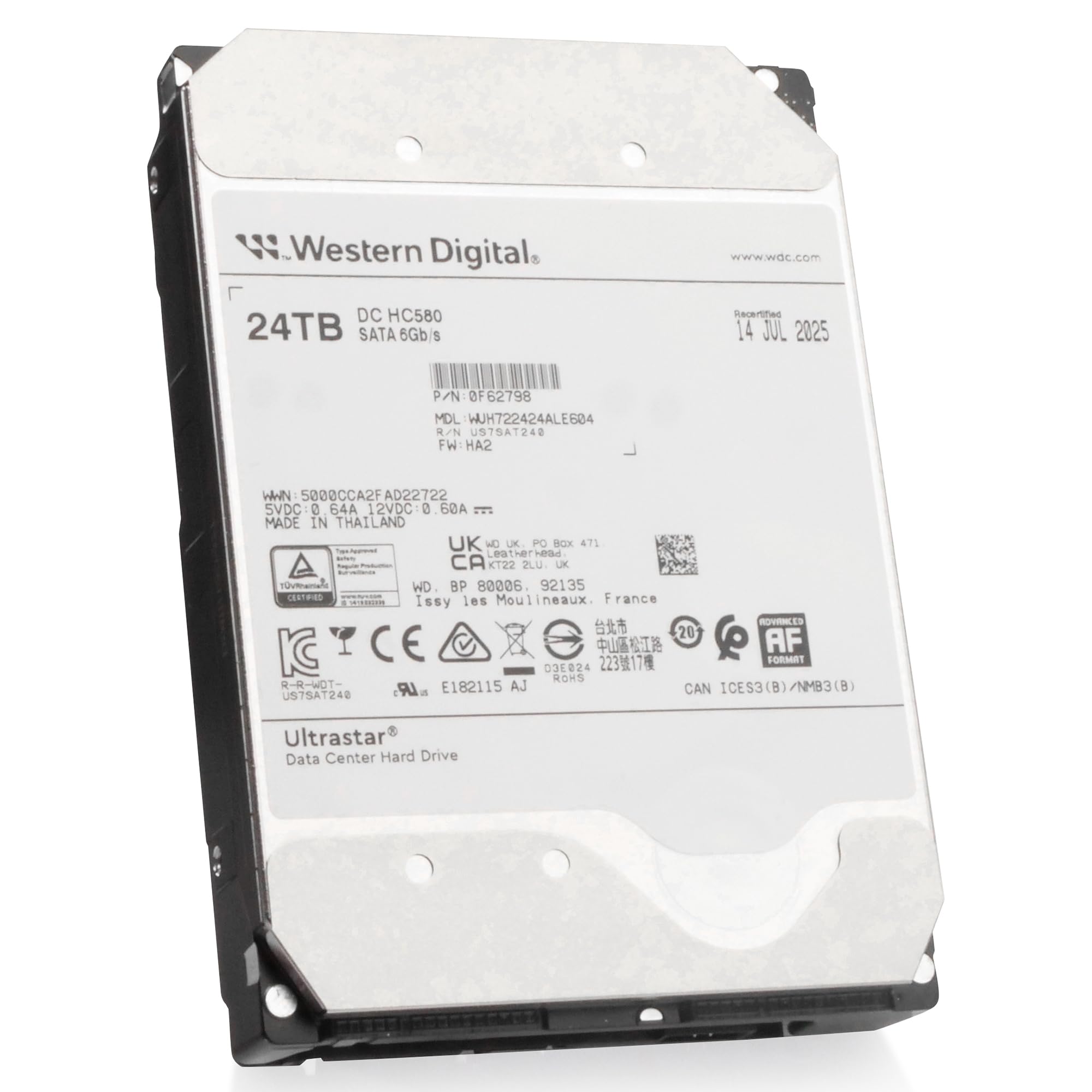 Amazon.com: Western Digital Ultrastar DC HC580 WUH722424ALE604