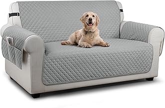 TAOCOCO Sofa Covers 2 Seater,Settee Covers,Non Slip Sofa Covers,Sofa Slipcovers,Pet Couch Covers,Washable Sofa Protectors for Dogs(Pale Grey)