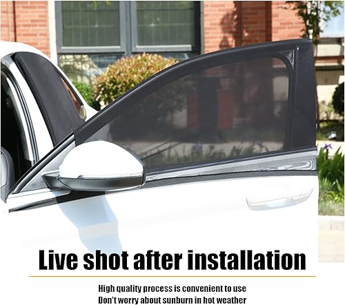 Miniatura 4 de Sodcay 2 parasoles para ventana delantera de SUV, protección UV, malla transpirable, mosquitera antiexposición (negro)