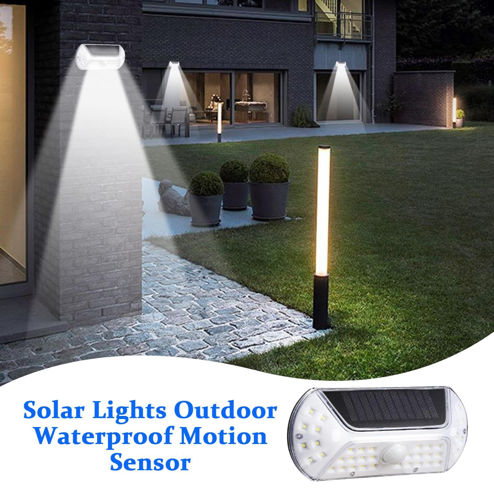 Wodoodporne solarne światła zewnętrzne, energooszczędna lampa ścieżkowa, trwała latarnia, ogród, , patio, krajobraz, podwórko, dekoracja, oprawy oświetleniowe dla bezpieczeństwa w nocy, 19 x