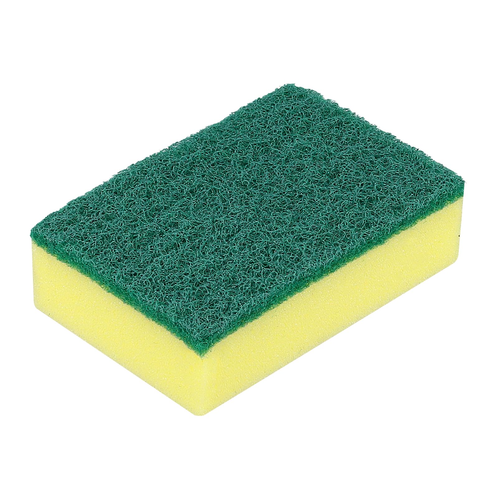 40 Spugne Cucina a Due Lati, 10 x 7 x 3 cm, Verde e Giallo, Spugnette Piatti e Pulizia Casa, Morbide e Abrasive