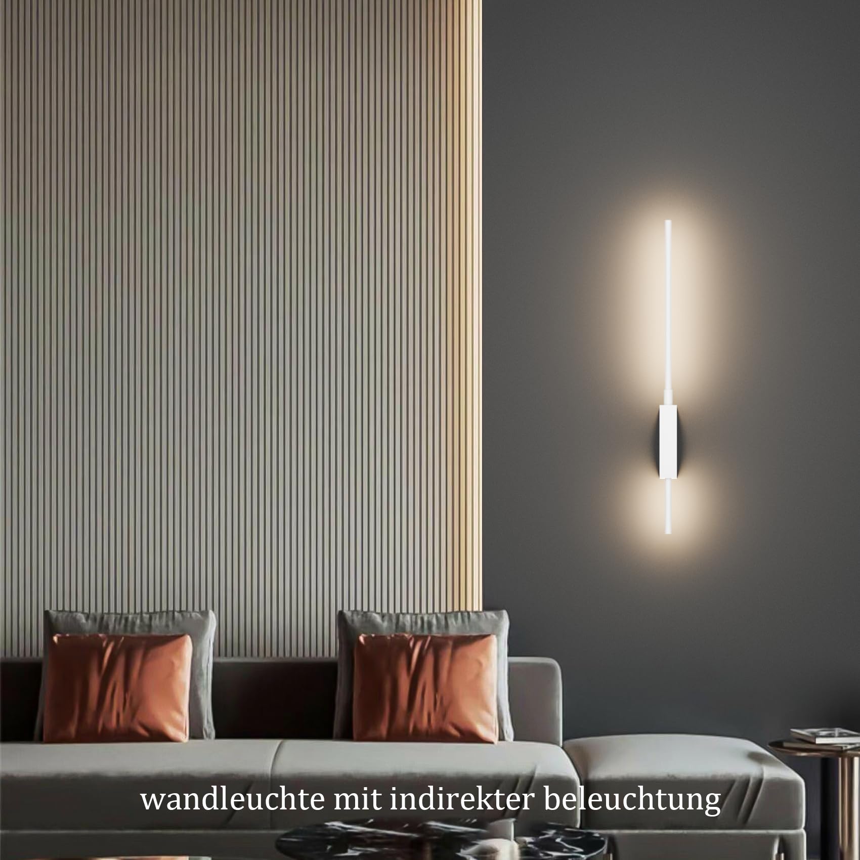 2 Stück 6000mAh Innen-Wandleuchte mit Akku, Weiß, 70CM, 5W, Kabellose Wandlampe mit Fernbedienung mit Timer & Schalter, LED 3000-6000K Dimmbare Touch Wandleuchten für Schlafzimmer und Flur