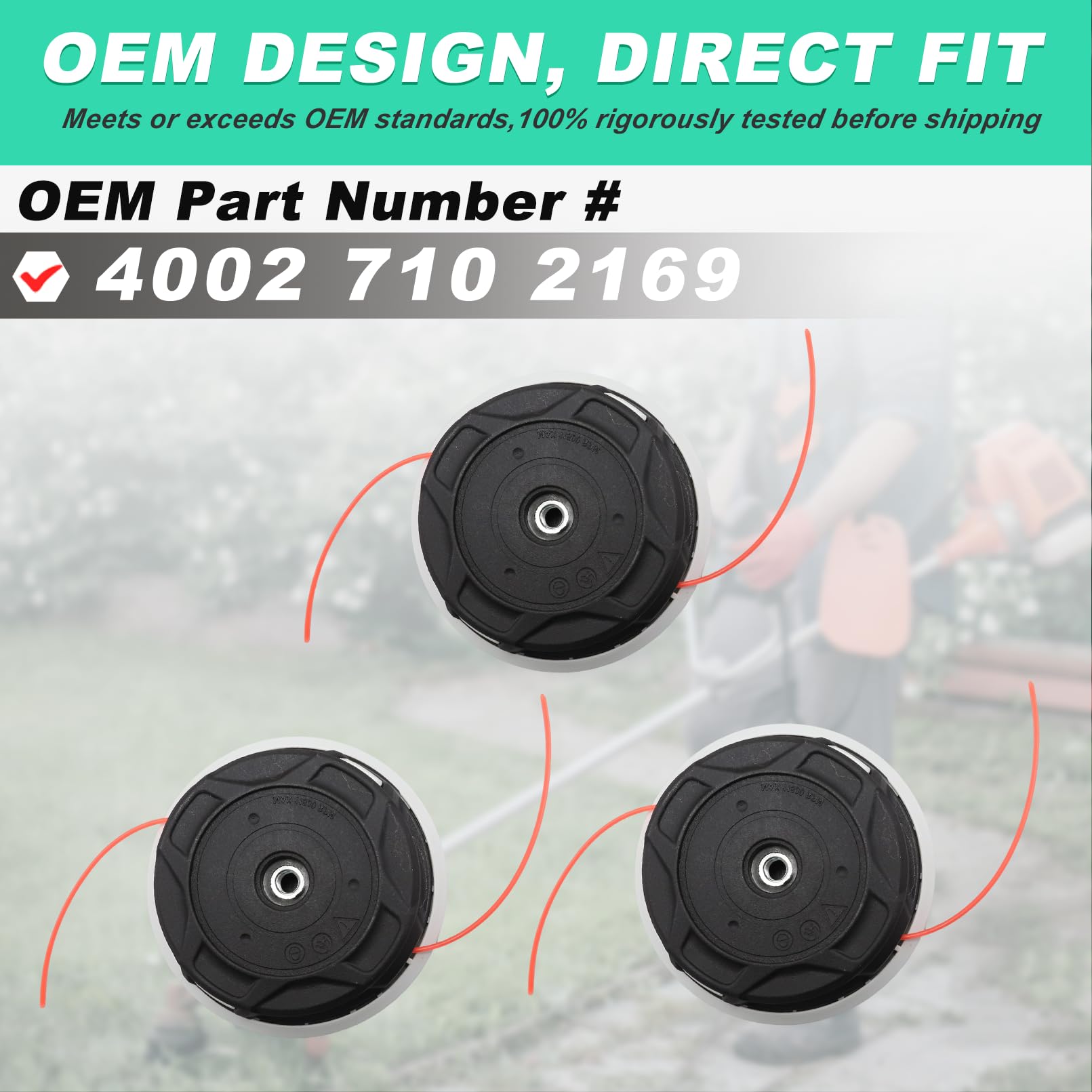 3 cabezales de corte para Stihl C26-2 Autocut, cabezal de recortador ADEFOL para Stihl FS55 FS56 FS70 FS80 FS85 FS87 FS89 FS90 FS91 FS94 FS111 FS120 FS131 FS240 desbrozadora Autocut C 26-2 Repuestos