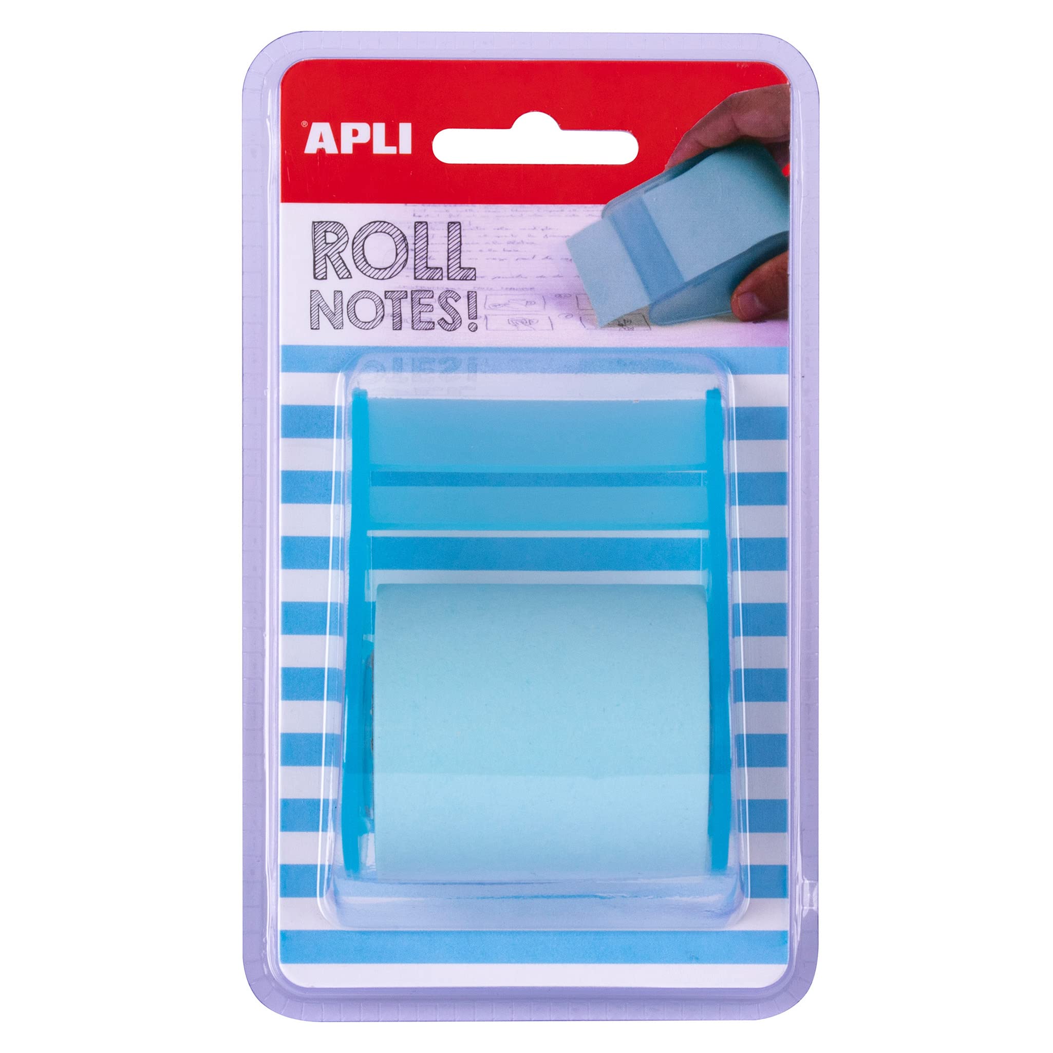 APLI 18193 Adhesive Note Dispenser Roll 50 mm x 8 m Pastel Blue