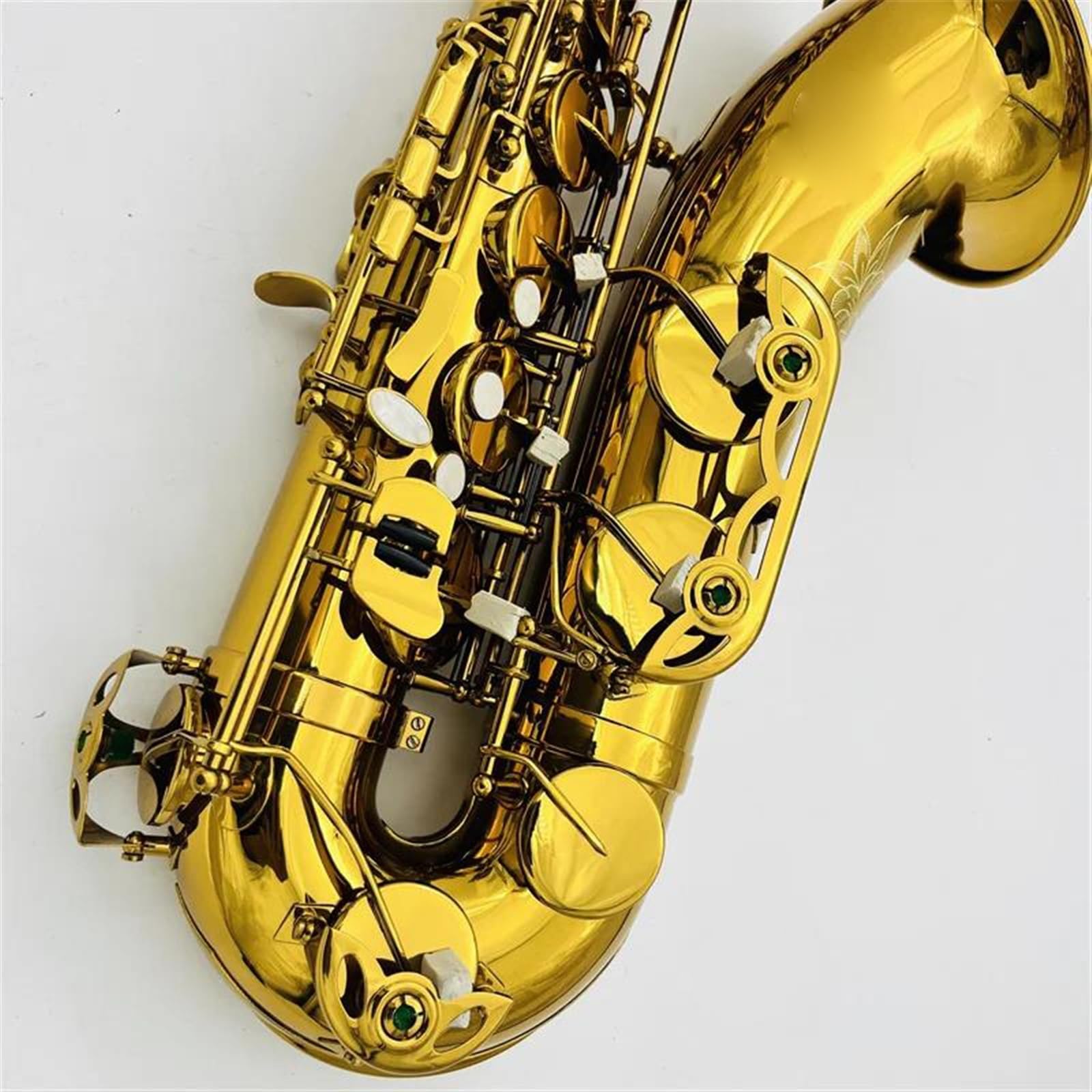 Początkujący Student Profesjonalny Saksofon Saksofon Tenorowy Bb Płaski Mosiężny Instrument Muzyczny Z Etui profesjonalny Saksofon (Color : Leather bag)