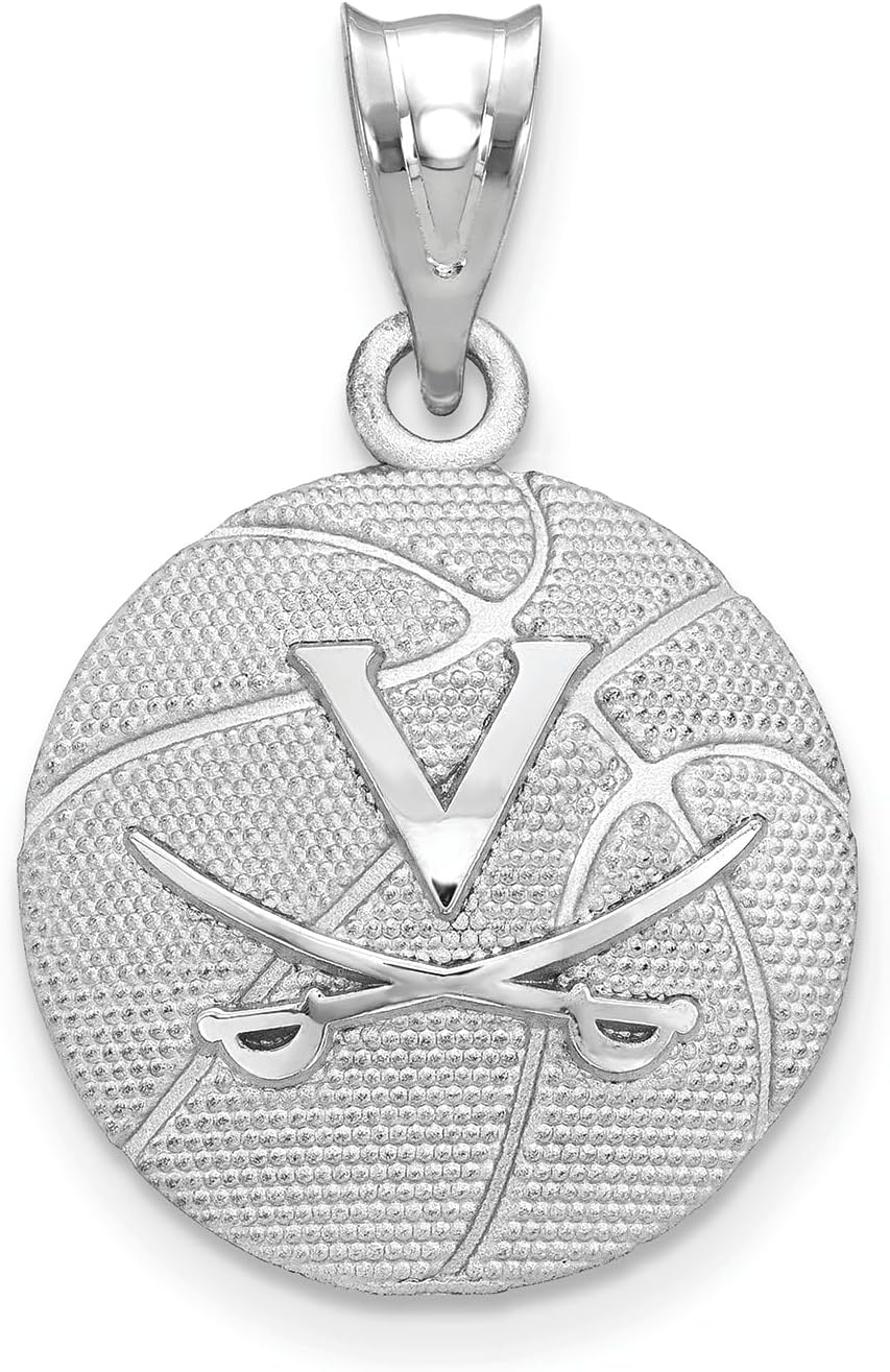 LogoArt Logo Art Sterling Silver Virginia Cavaliers Basketball Pendant
